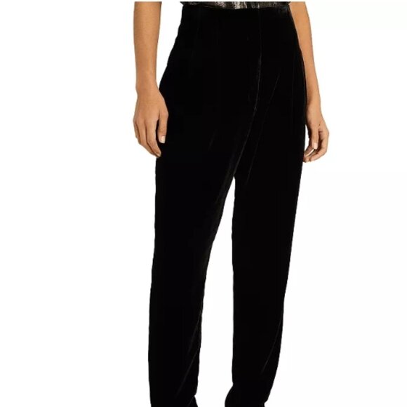 REISS Poppy Velvet High Waisted Trousers US 0 - Picture 5 of 9